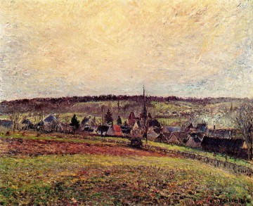  Village Painting - the village of eragny 1885 Camille Pissarro scenery